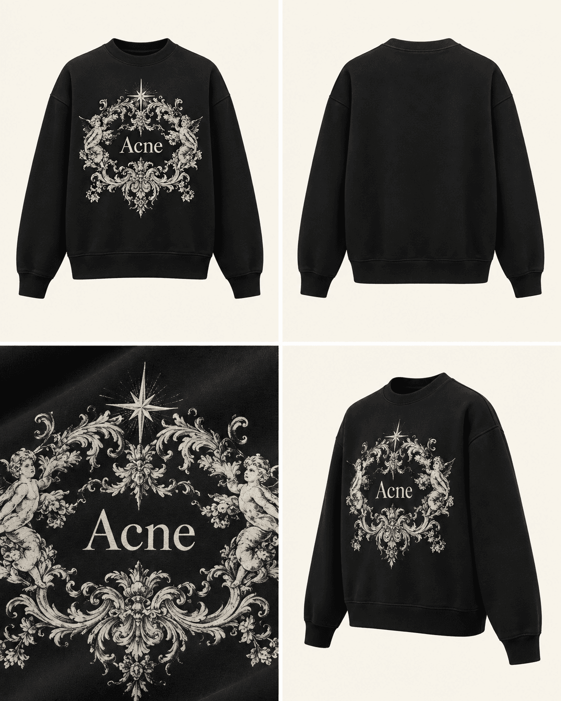 Logo Printed Crewneck Black